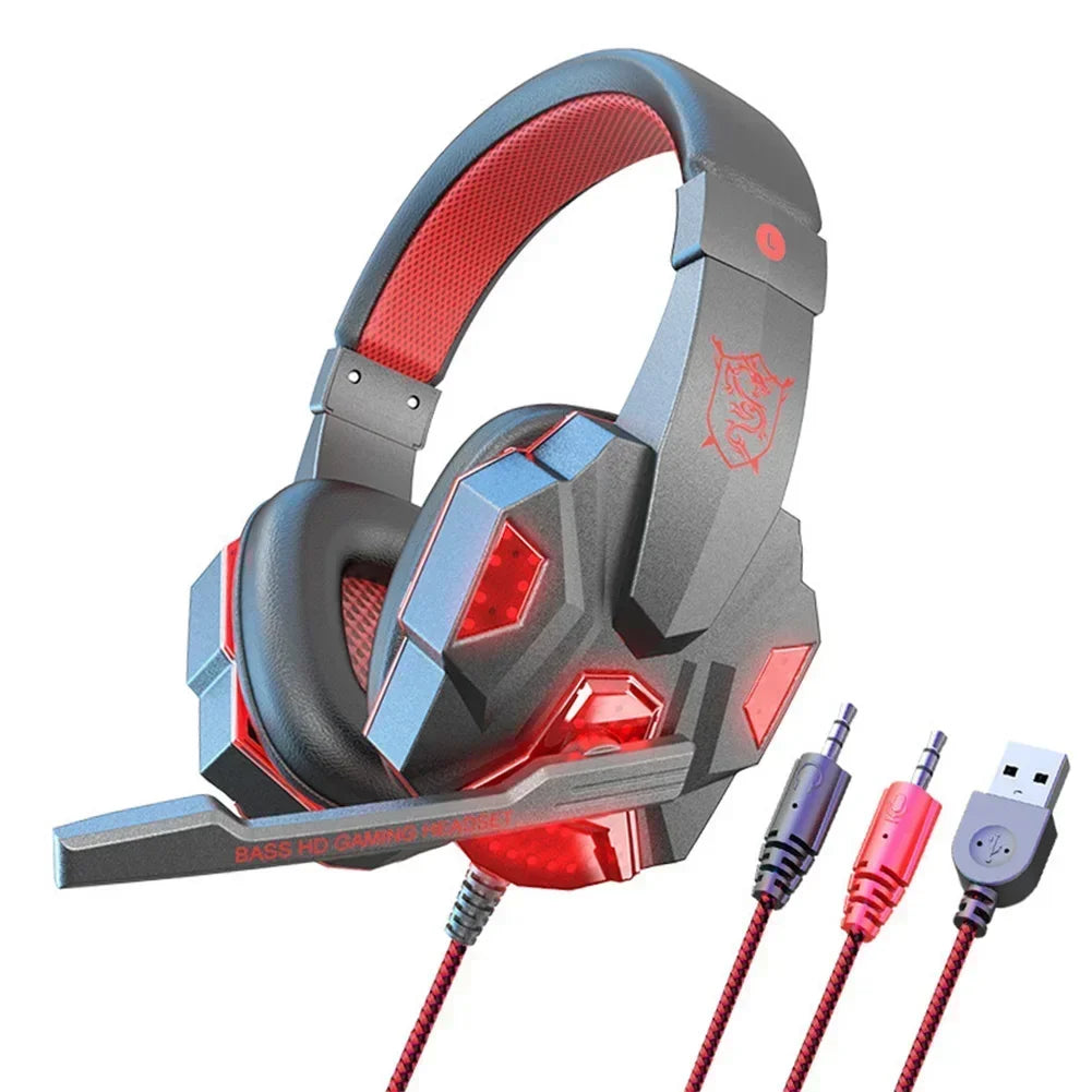 Pro Gaming Headset RGB com Microfone HD – Som Estéreo Bass, Compatível com PC, PS5, PS4 e Xbox