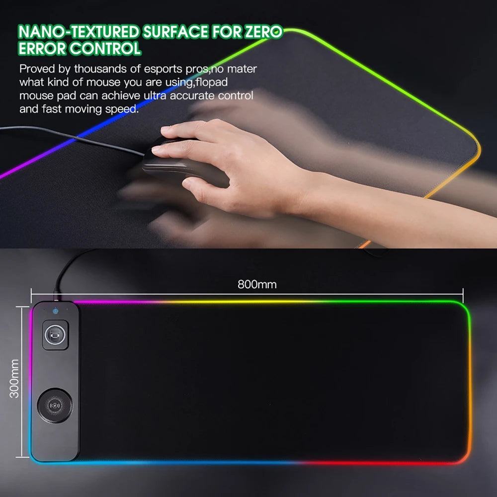 3-in-1 RGB Wireless Charging Gaming Mouse Pad
